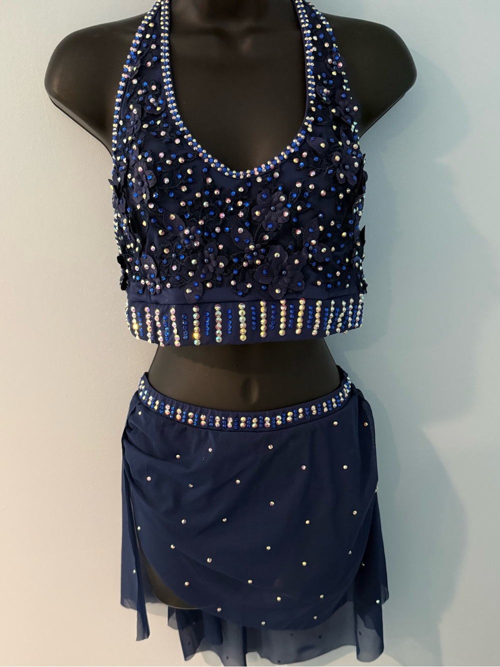 Large Adult Navy blue lyrical/contemporary two piece costume
